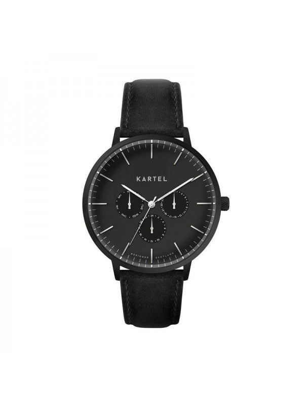 CUILLIN 43MM BLACK LEATHER STRAP WATCH