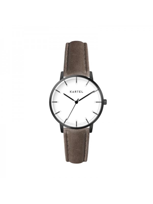 ISLA 34MM BROWN LEATHER STRAP WATCH