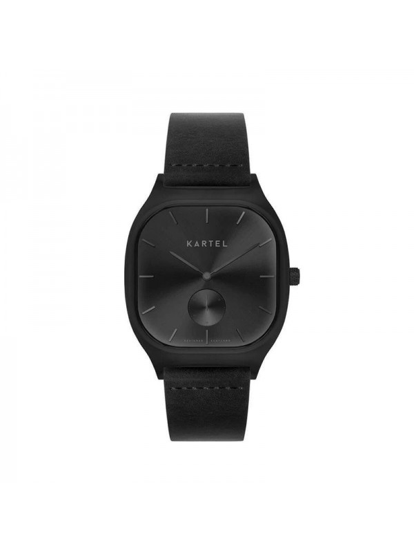 SINCLAIR 42MM BLACK LEATHER STRAP WATCH