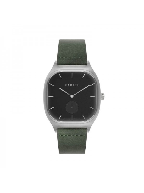 SINCLAIR 42MM GREEN LEATHER STRAP WATCH
