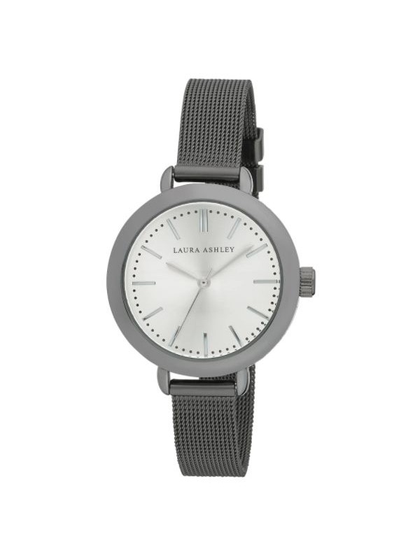 Laura Ashley Black Gunmetal Mesh Watch