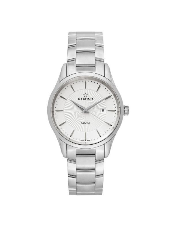 Eterna Men's 2520.41.11.0274 'Artena' Silver Dial Stainless Steel Quartz Swiss Made Watch