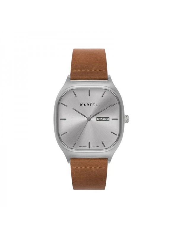 SINCLAIR 42MM TAN LEATHER STRAP WATCH