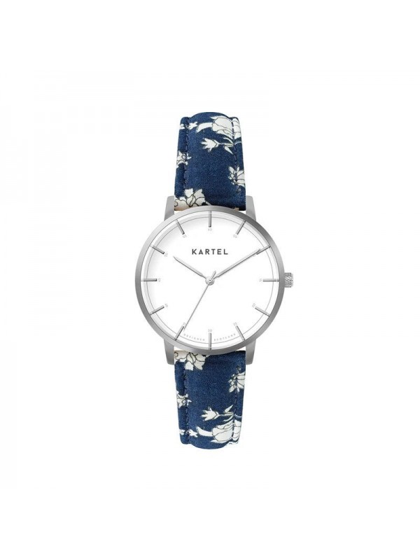 ISLA 34MM BLUE FABRIC STRAP WATCH