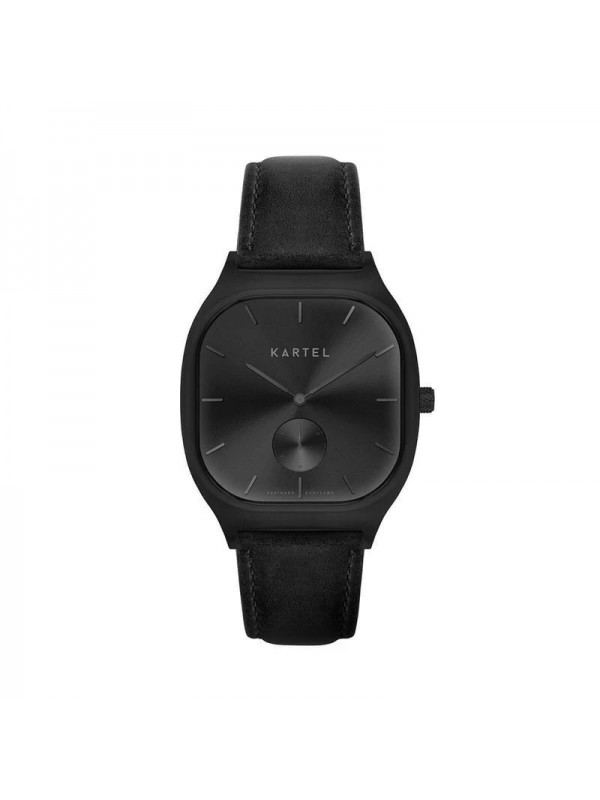 SINCLAIR 42MM BLACK LEATHER STRAP WATCH