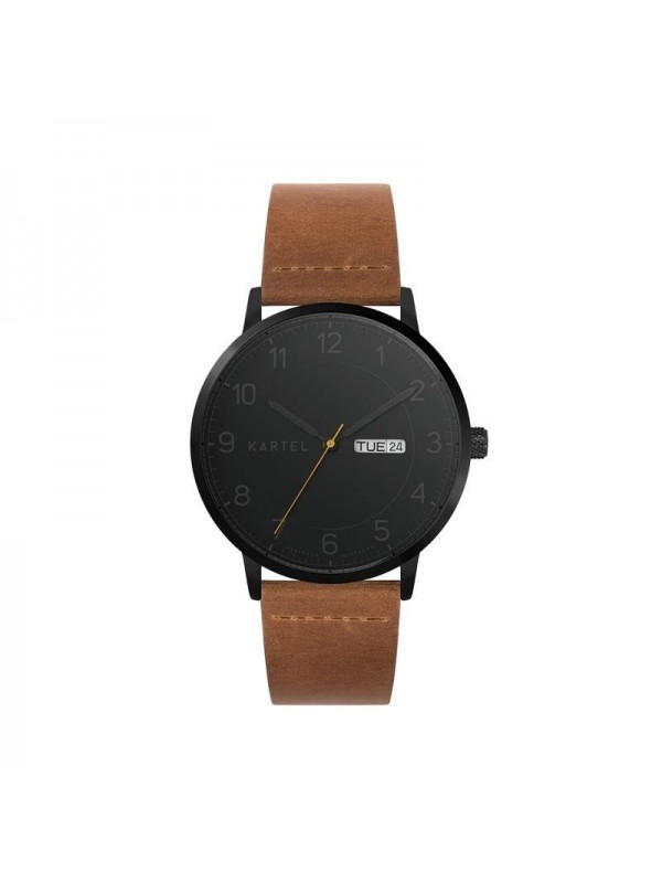 MORRIS 40MM TAN LEATHER STRAP WATCH