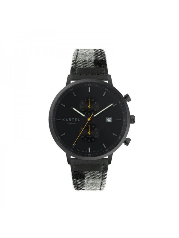 KNOYDART 43MM GREY TARTAN STRAP WATCH