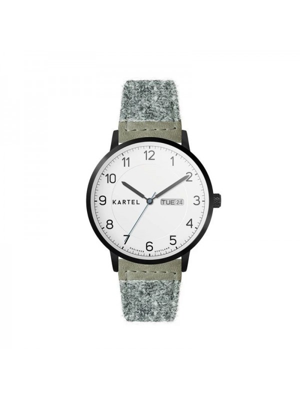 MORRIS 40MM GREY HARRIS TWEED STRAP WATCH