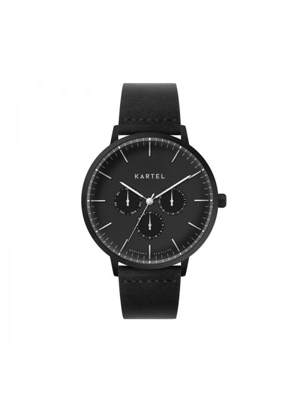 CUILLIN 43MM BLACK LEATHER STRAP WATCH