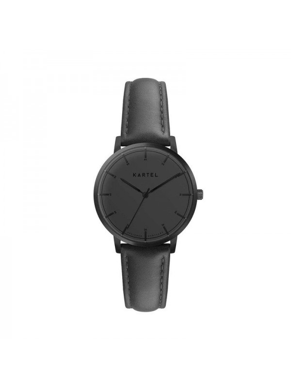ISLA 34MM BLACK LEATHER STRAP WATCH