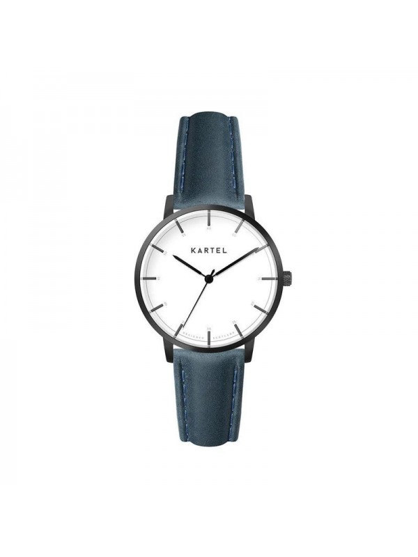 ISLA 34MM BLUE LEATHER STRAP WATCH