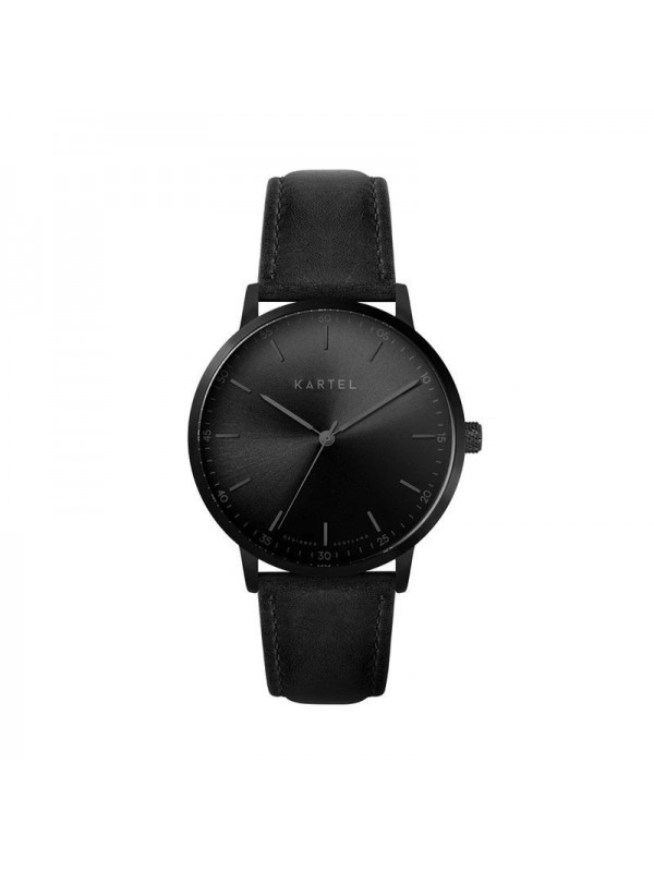 HUME 40MM BLACK LEATHER STRAP WATCH