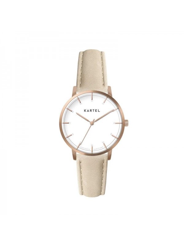 ISLA 34MM IVORY LEATHER STRAP WATCH