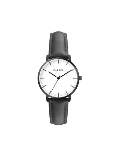 ISLA 34MM BLACK LEATHER STRAP WATCH