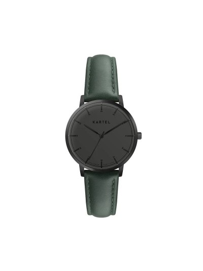 ISLA 34MM GREEN LEATHER STRAP WATCH