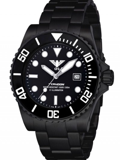 TYBS.SSTYB Diving Wristwatch Typhoon Black Steel