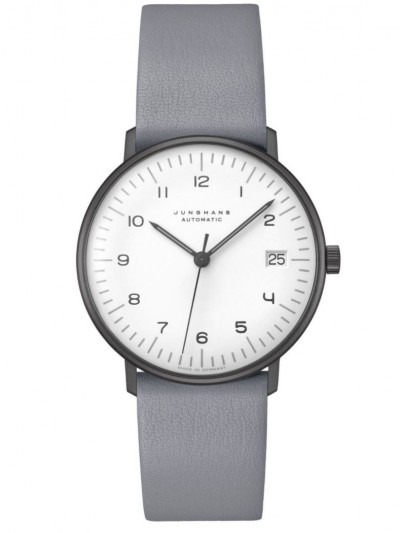 027/4006.04 max bill Wristwatch Small Automatic Grey Leather Strap