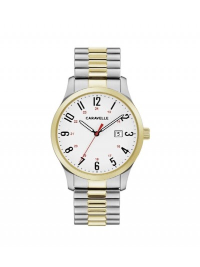 Caravelle Designed by Bulova Men's 45B147 Easy Reader Two-Tone Stainless Expansion Bracelet Watch
