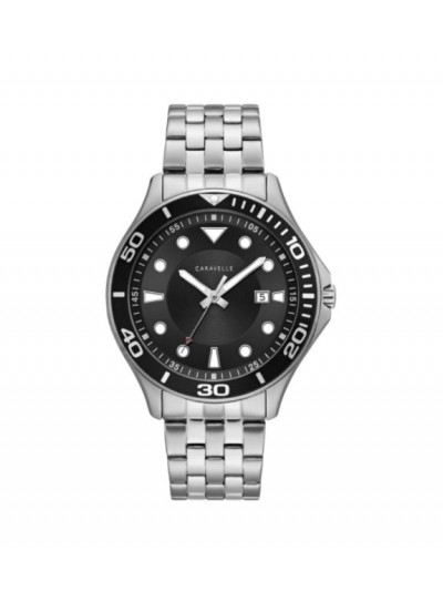 Caravelle Designed by Bulova Men's 43B162 Dive Stainless Black Dial Bracelet Watch
