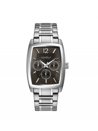 Caravelle Men's 43C115 Stainless Black Dial Multifunction Bracelet Watch