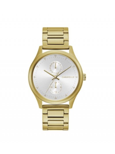 Caravelle by Bulova Mens 44C111 Gold-Tone Stainless Multifunction Bracelet Watch