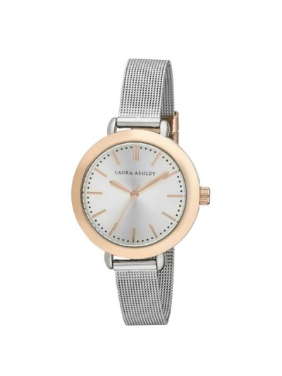 Laura Ashley Ladies Two Toned Rose Gold Mesh Watch