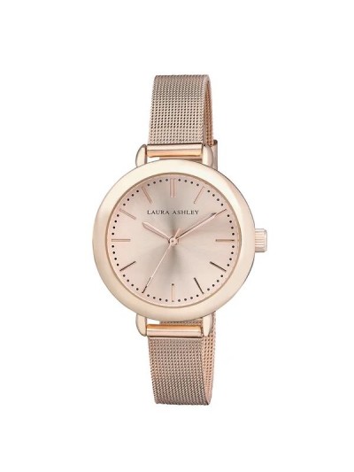 Laura Ashley Rose Gold Mesh Watch