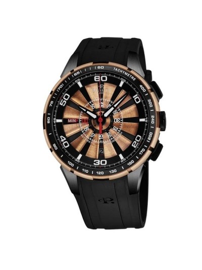 Perrelet Men's A3036/2 'Turbine Chrono' Black Dial Black Rubber Strap Automatic Watch