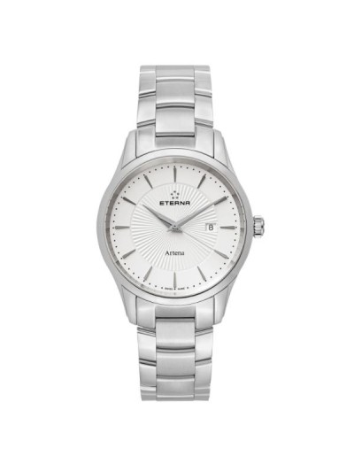 Eterna Men's 2520.41.11.0274 'Artena' Silver Dial Stainless Steel Quartz Swiss Made Watch