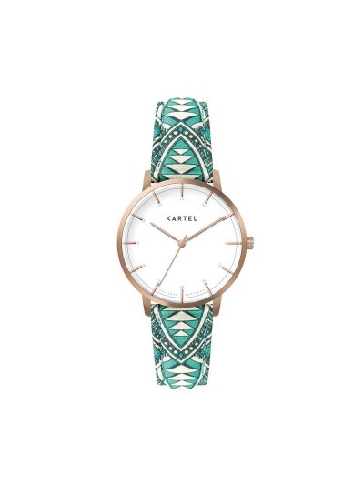 ISLA 34MM BLUE FABRIC STRAP WATCH