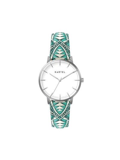 ISLA 34MM BLUE FABRIC STRAP WATCH