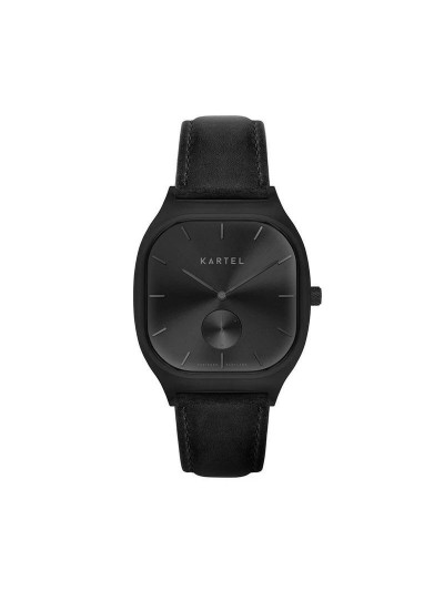SINCLAIR 42MM BLACK LEATHER STRAP WATCH