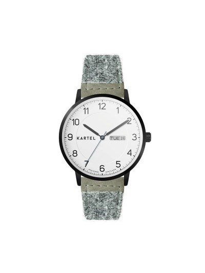 MORRIS 40MM GREY HARRIS TWEED STRAP WATCH