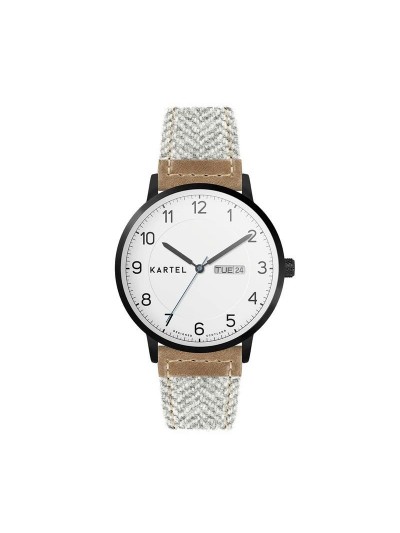 MORRIS 40MM GREY FABRIC STRAP WATCH