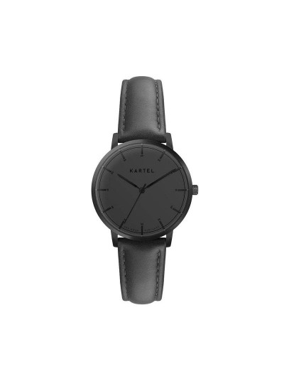 ISLA 34MM BLACK LEATHER STRAP WATCH