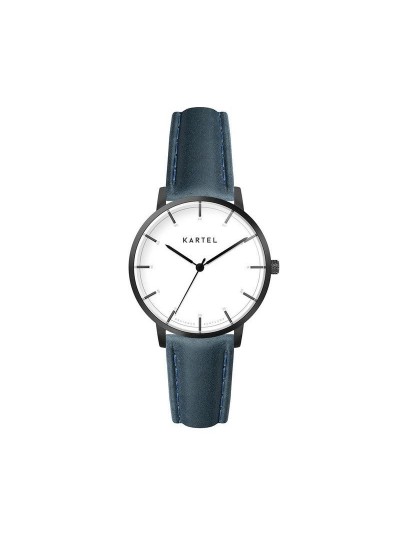 ISLA 34MM BLUE LEATHER STRAP WATCH