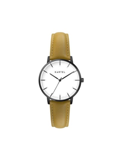 ISLA 34MM YELLOW LEATHER STRAP WATCH