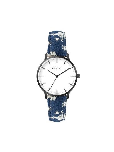 ISLA 34MM BLUE FABRIC STRAP WATCH