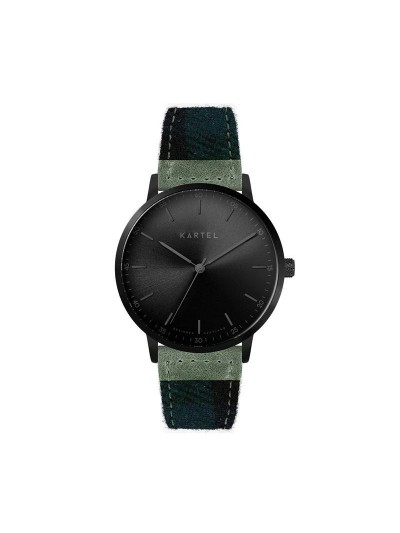 HUME 40MM BLUE TARTAN STRAP WATCH