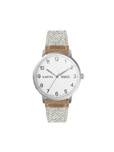 MORRIS 40MM GREY FABRIC STRAP WATCH