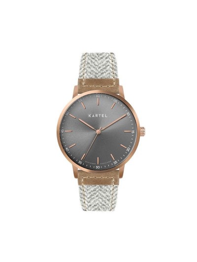 HUME 40MM GREY FABRIC STRAP WATCH