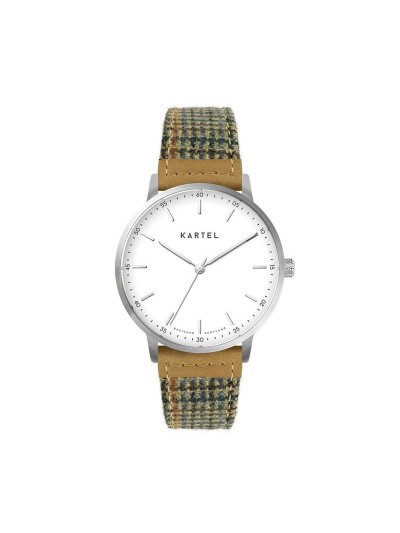 HUME 40MM BROWN FABRIC STRAP WATCH