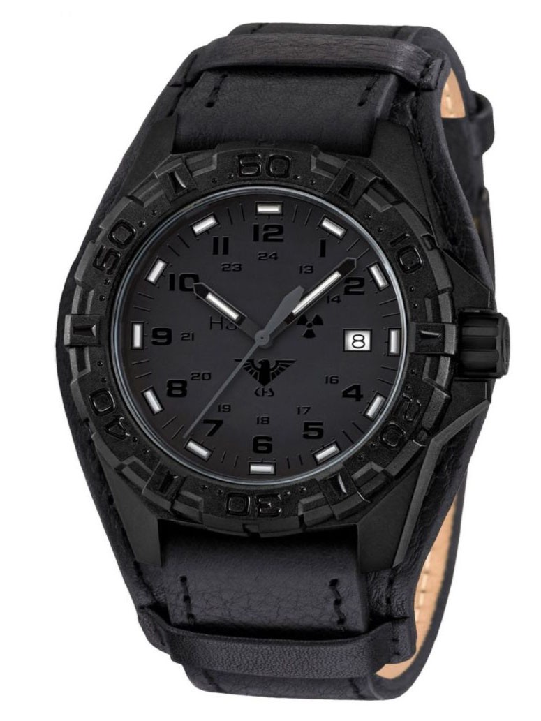 REXT.R Mens Watch Reaper XTAC with Leather Strap G-Pad Black