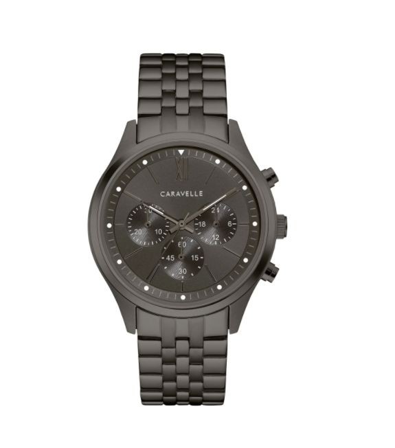 Caravelle Designed by Bulova Men's 45A141 Chrono Gunmetal Stainless Bracelet Watch