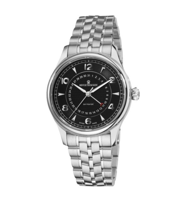Revue Thommen Men's 10012.2137 'Date Pointer' Stainless Steel Automatic Watch