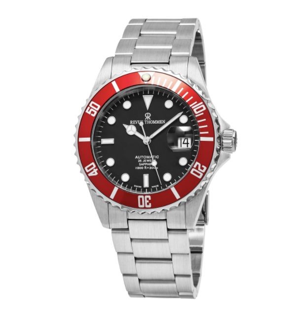 Revue Thommen Men's 17571.2136 'Diver' Black Dial Stainless Steel Swiss Automatic Watch