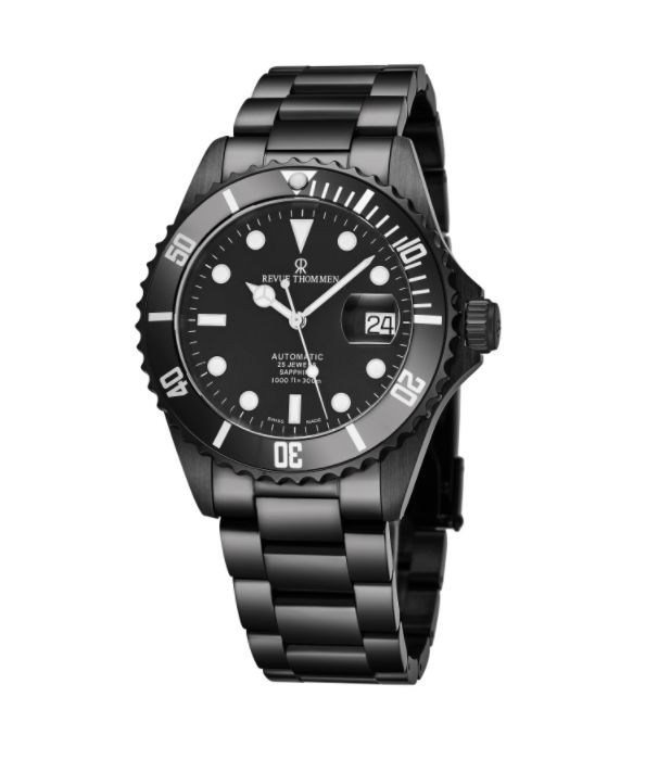 Revue Thommen Men's 17571.2177 'Diver' Black Dial Black Stainless Steel Swiss Automatic Watch