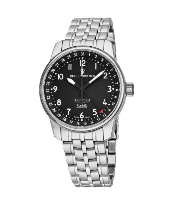 Revue Thommen Men's 16050.2137 'Air Speed' Black Dial Stainless Steel Swiss Automatic Watch