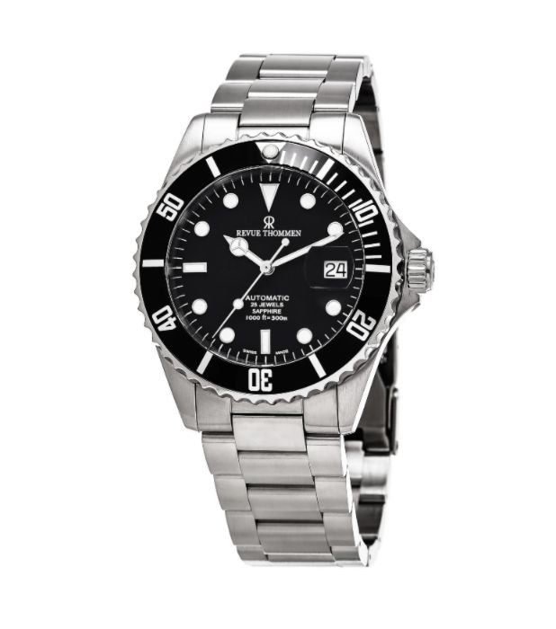 Revue Thommen Men's 17571.2135 'Diver' Black Dial Stainless Steel Swiss Automatic Watch