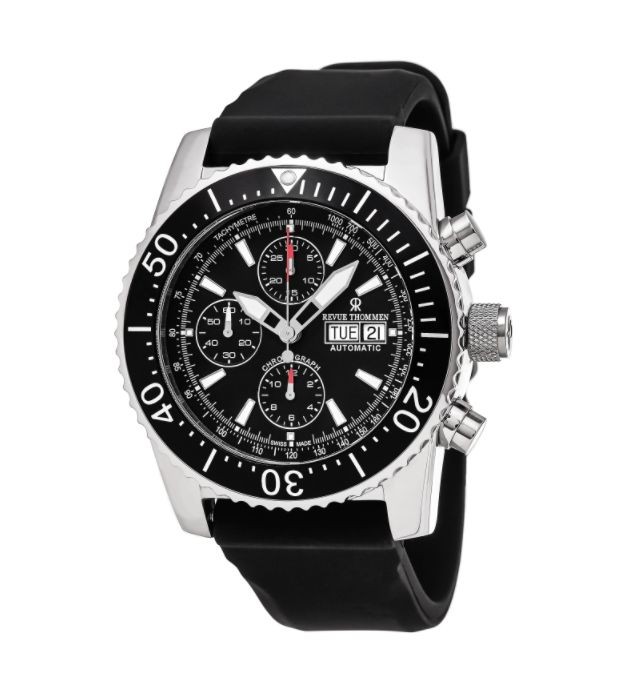 Revue Thommen 17030.6534 'Air Speed' Black Dial Black Rubber Strap Chronograph Swiss Automatic Watch